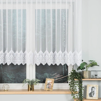 Firanka haftowana na metry 241736 / kolor biały / wysokość 120cm