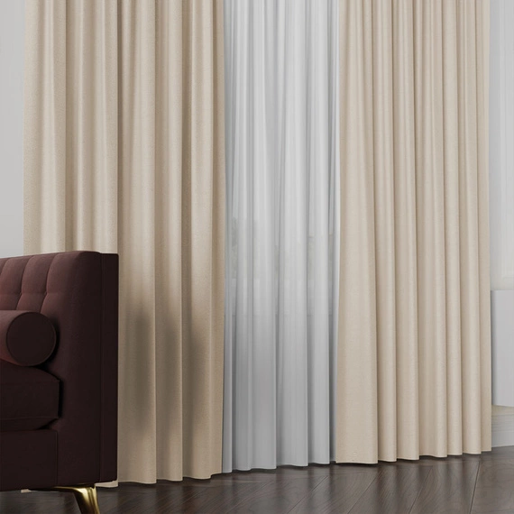 Tkanina zasłonowa na metry Lukrecja / wysokość 310cm / kolor 005 beżowy