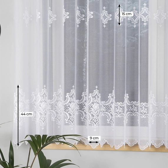 Firanka żakardowa na metry 618495 / kolor biały / wysokość 160cm