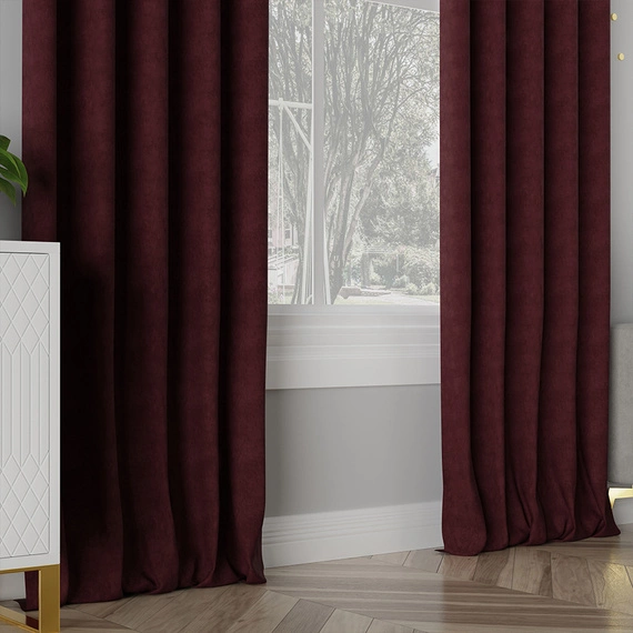 Tkanina zasłonowa MILAS / wysokość 290cm / kolor 046 (burgund)