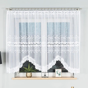 Firanka gotowa żakardowa BASTIA / 300x150cm / kolor biały