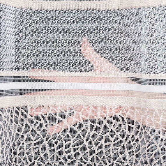 Firanka żakardowa na metry 017834 / kolor biały + złoty / wysokość 250cm