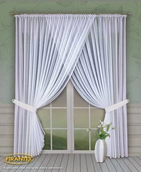 Firanka zakładana FK0154 / woal / szyta na wymiar / biała