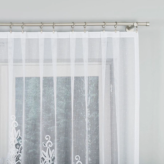 Firanka gotowa żakardowa 004304 / 330x130cm / kolor biały