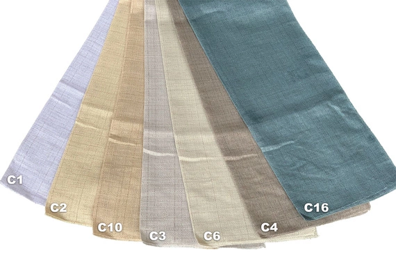 Tkanina a'la len z srebrną nitką LUREX / 1 - kolor biały