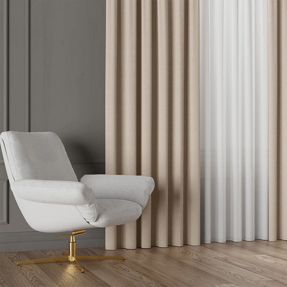 Tkanina zasłonowa IBIZA / wysokość 300cm / kolor 017 beżowy