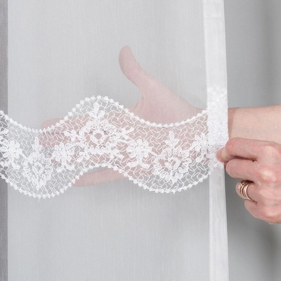 Firanka haftowana 725369 / kolor biały / wysokość 250cm