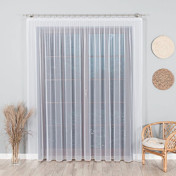 Firanka gładka TIUL GRECKI / wysokość 320cm / kolor kremowy