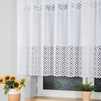 Firanka żakardowa na metry 018869 / kolor biały / kupon 160x130cm