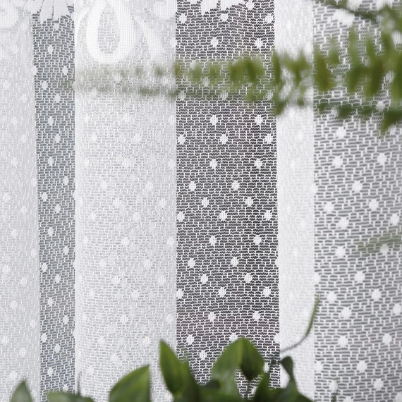 Firanka żakardowa 017480 / kolor biały / kupon 280x200cm