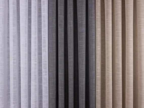 Tkanina zasłonowa a'la LEN - L1037 / kolor biały / kupon 210x280cm