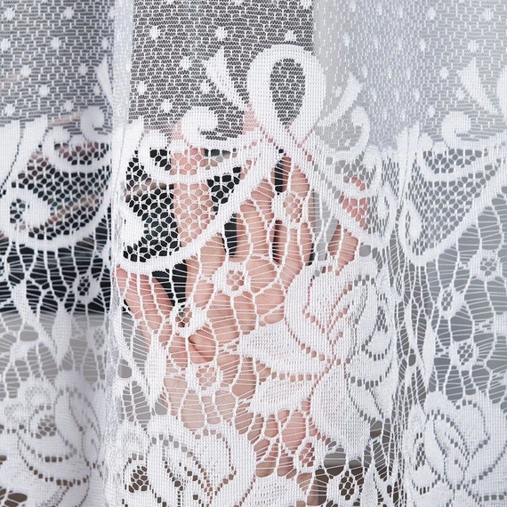 Firanka żakardowa 017480 / kolor biały / wysokość 180cm