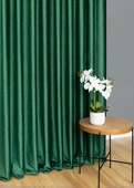 Tkanina zasłonowa VELVET EDEN prążkowana / wysokość 280cm / kolor 16 zieleń butelkowa