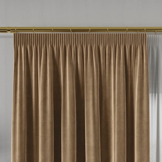 Tkanina zasłonowa na metry VELVET / wysokość 300cm / kolor 011 karmelowy