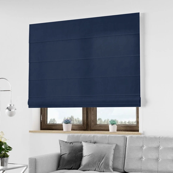 Roleta rzymska VELVET DELUXE / granatowa 54 / szyta na wymiar