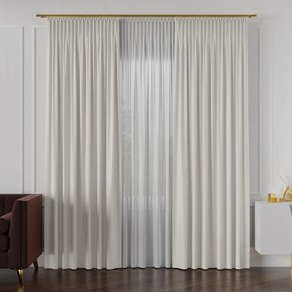 Tkanina zasłonowa na metry Lukrecja / wysokość 310cm / kolor 003 szarobeżowy