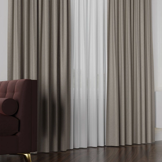 Tkanina zasłonowa na metry Lukrecja / wysokość 310cm / kolor 011 pastelowy szary