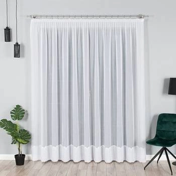 Firanka haftowana z wzorem na samym dole 000105 / kolor biały / kupon 210x250cm