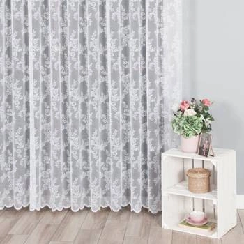 Firanka żakardowa 090375 / kolor biały / kupon 200x250cm