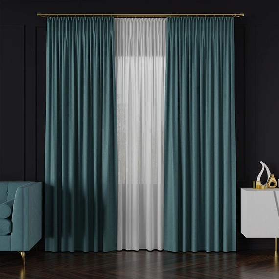 Tkanina zasłonowa na metry Lukrecja / wysokość 310cm / kolor 026 turkusowy