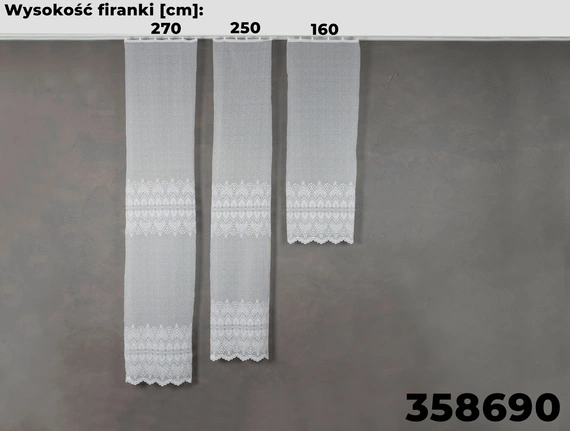 Firanka żakardowa na metry 358690 / kolor biały / kupon 210x270cm