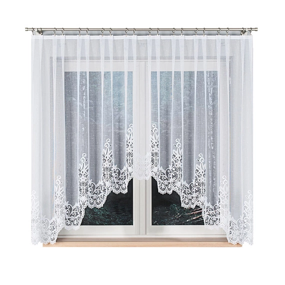 Firanka gotowa żakardowa 004304 / 300x160cm / kolor biały