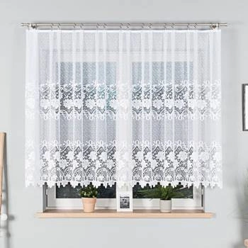 Firanka żakardowa 017480 / kolor biały / kupon 70x140cm