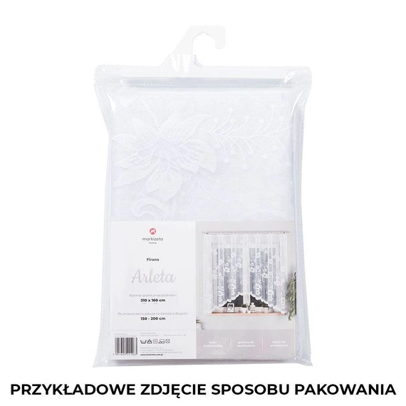 Firanka gotowa żakardowa ARLETA / 310x160cm / kolor biały