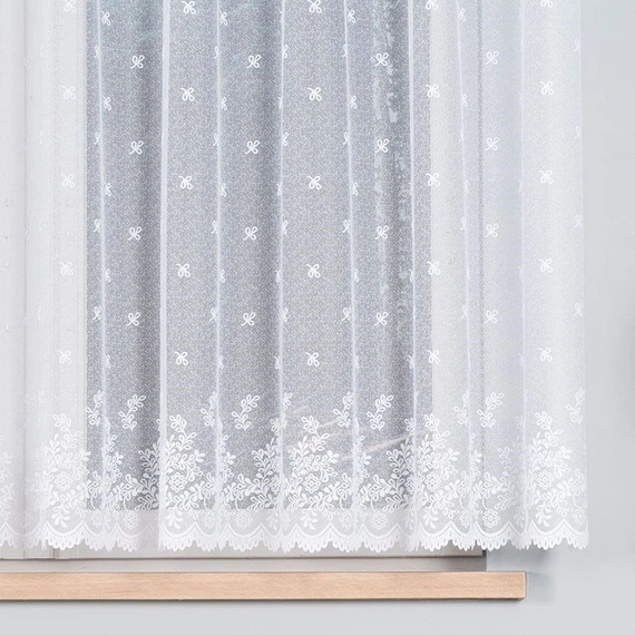 Firanka żakardowa 054160 / kolor biały / wysokość 160cm