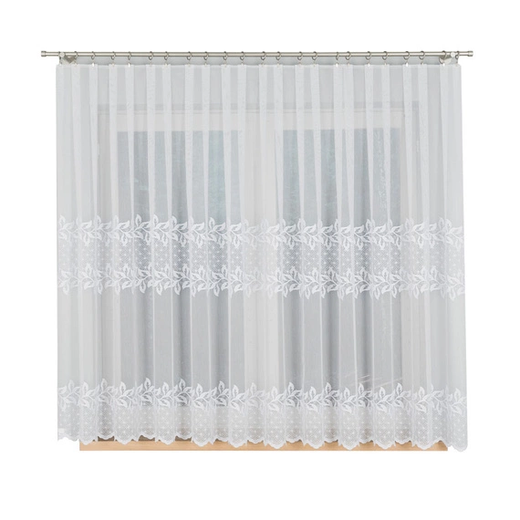 Firanka haftowana na metry 127136 / kolor biały / wysokość 160cm