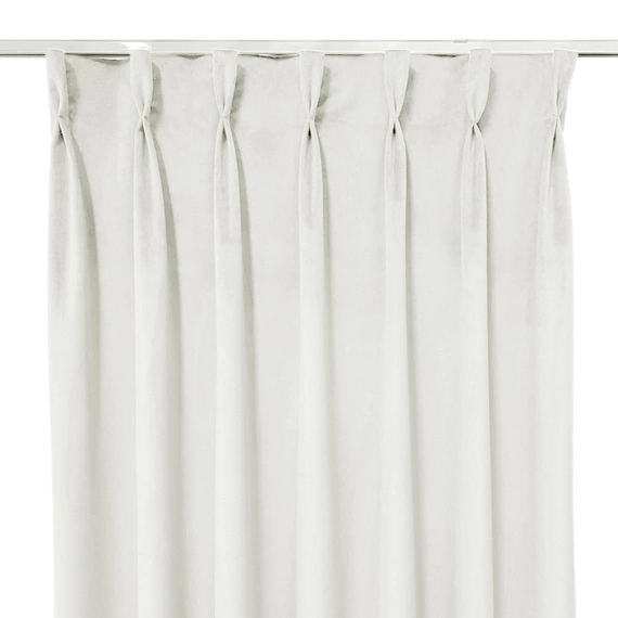 Zasłona gotowa na fleksach Velvet Deluxe / szyta na miarę / kolor ivory