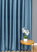 Tkanina zasłonowa VELVET EDEN prążkowana / wysokość 280cm / kolor 14 niebieski