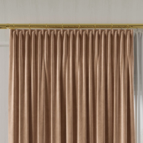 Tkanina zasłonowa na metry VELVET / wysokość 300cm / kolor 006 ciemny beżowy