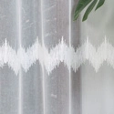 Firanka haftowana z wzorem pasowym 112750 / kolor biały z błyskiem / wysokość 280cm