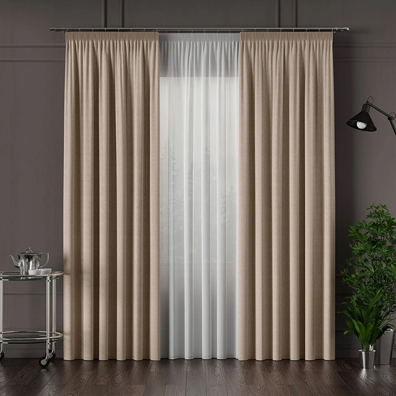 Tkanina zasłonowa IBIZA / wysokość 300cm / kolor 003 beżowy