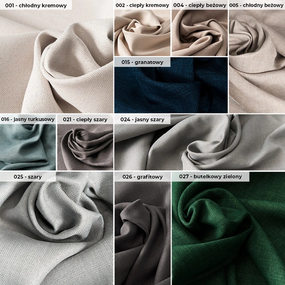 Tkanina zasłonowa blackout DANTE / kolor grafitowy 026 / kupon 180x300cm