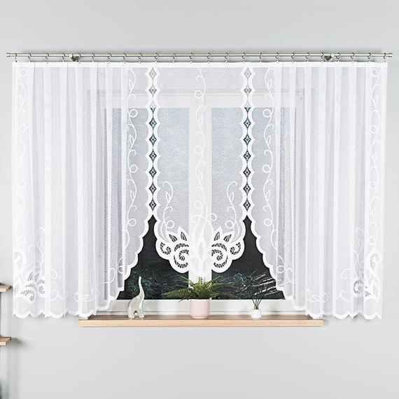 Firanka gotowa żakardowa EWELINA / 400x160cm / kolor biały