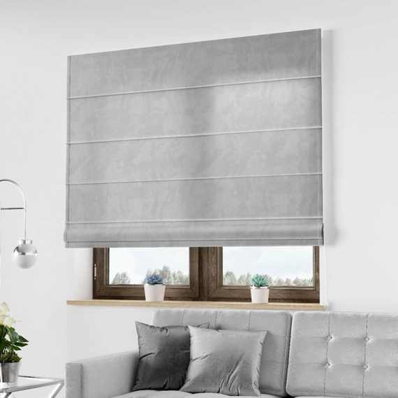 Roleta rzymska VELVET DELUXE / srebrna 12 / szyta na wymiar