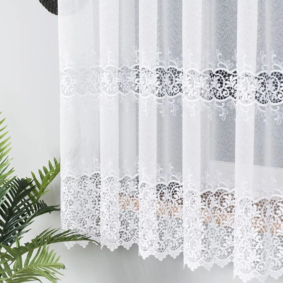 Firanka z aplikacją gipiurową 008210 / wysokość 175cm