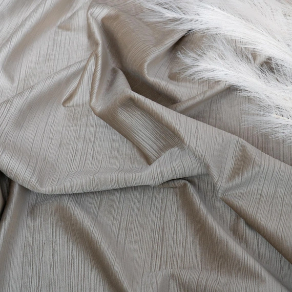 Tkanina zasłonowa VELVET EDEN prążkowana / wysokość 280cm / kolor 07 zimny ciemny beż