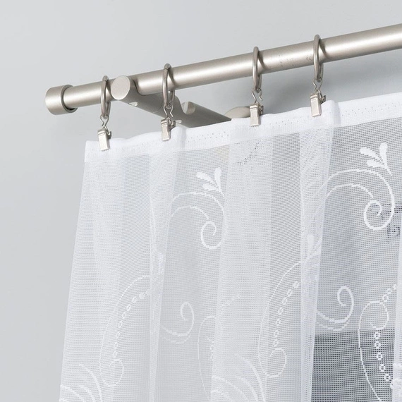 Firanka żakardowa 018041 / kolor biały / kupon 210x180cm