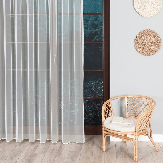 Firanka tiulowa z obciążnikiem, TULGREK kolor kremowy - kupon 190x315cm