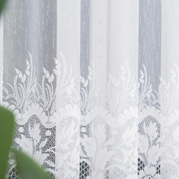 Firanka żakardowa na metry 018864 / kolor biały / wysokość 160cm
