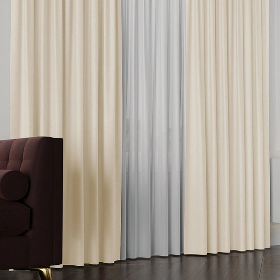 Tkanina zasłonowa na metry Lukrecja / wysokość 310cm / kolor 001 ecru