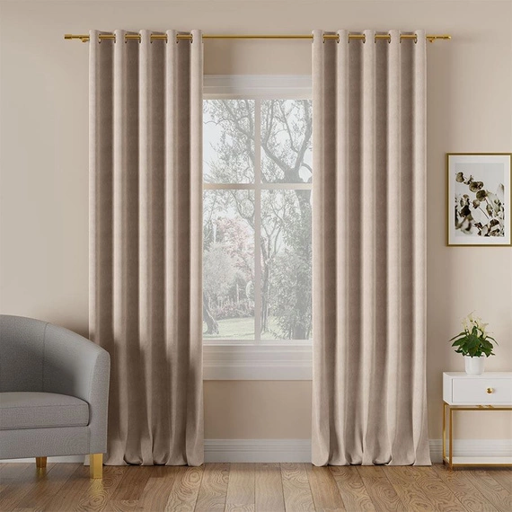 Tkanina zasłonowa MILAS / kolor 003 (beżowy) / kupon 130x290cm