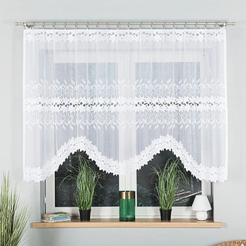 Firanka gotowa żakardowa BASTIA / 250x130cm / kolor biały