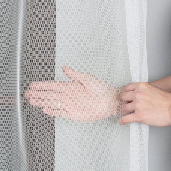 Firanka tiulowa z obciążnikiem, TULGREK kolor kremowy - kupon 300x315cm