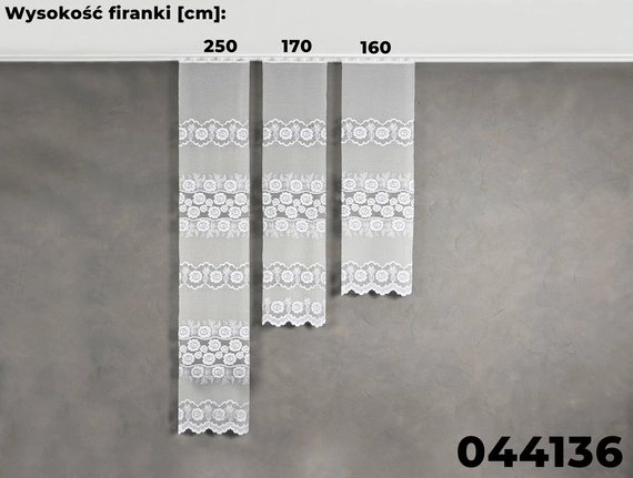Firanka żakardowa na metry 044136 / kolor biały / wysokość 250cm