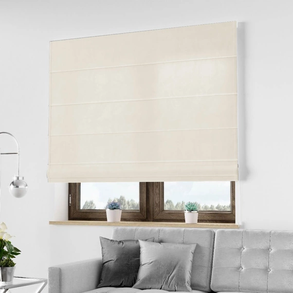 Roleta rzymska VELVET DELUXE / kremowa 57 / szyta na wymiar