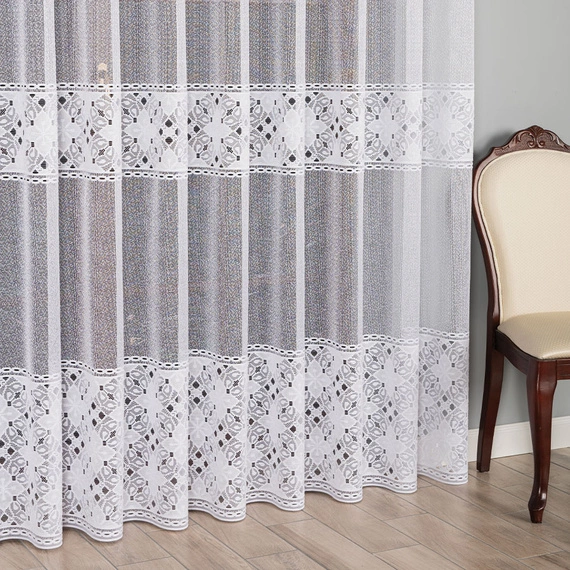 Firanka żakardowa na metry 358700 / kolor biały / kupon 240x300cm